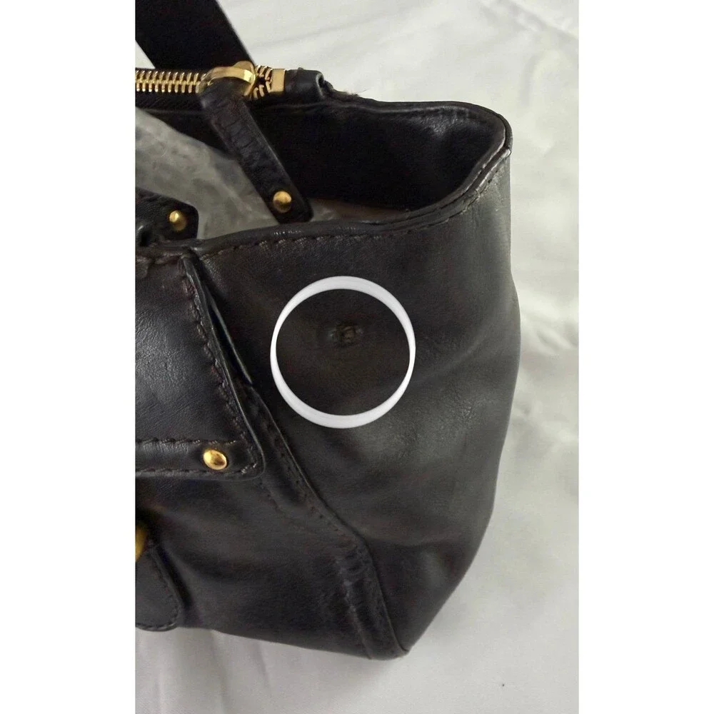 Vintage Michael Kors Black Leather Shoulder Bag with Gold Buckles